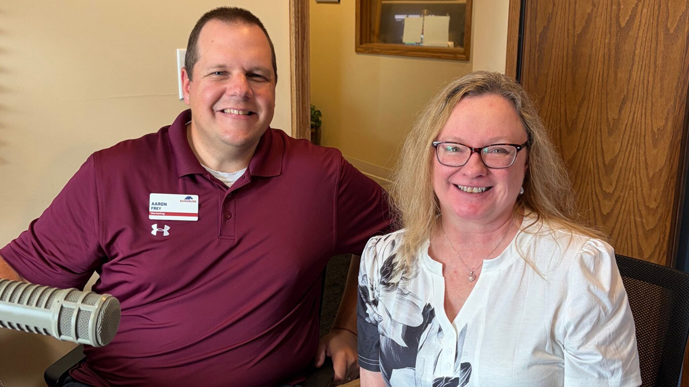 Aaron Frey and Laura Nagel in the WRAM studio