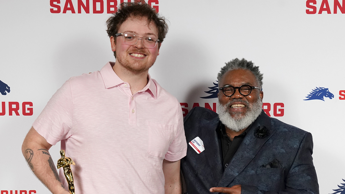 Kaden Pickard (left) with Anthony Law at 2026 Student Recognition and Awards ceremony