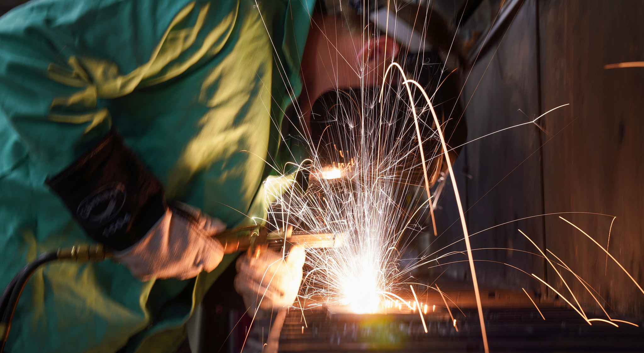 Student welding