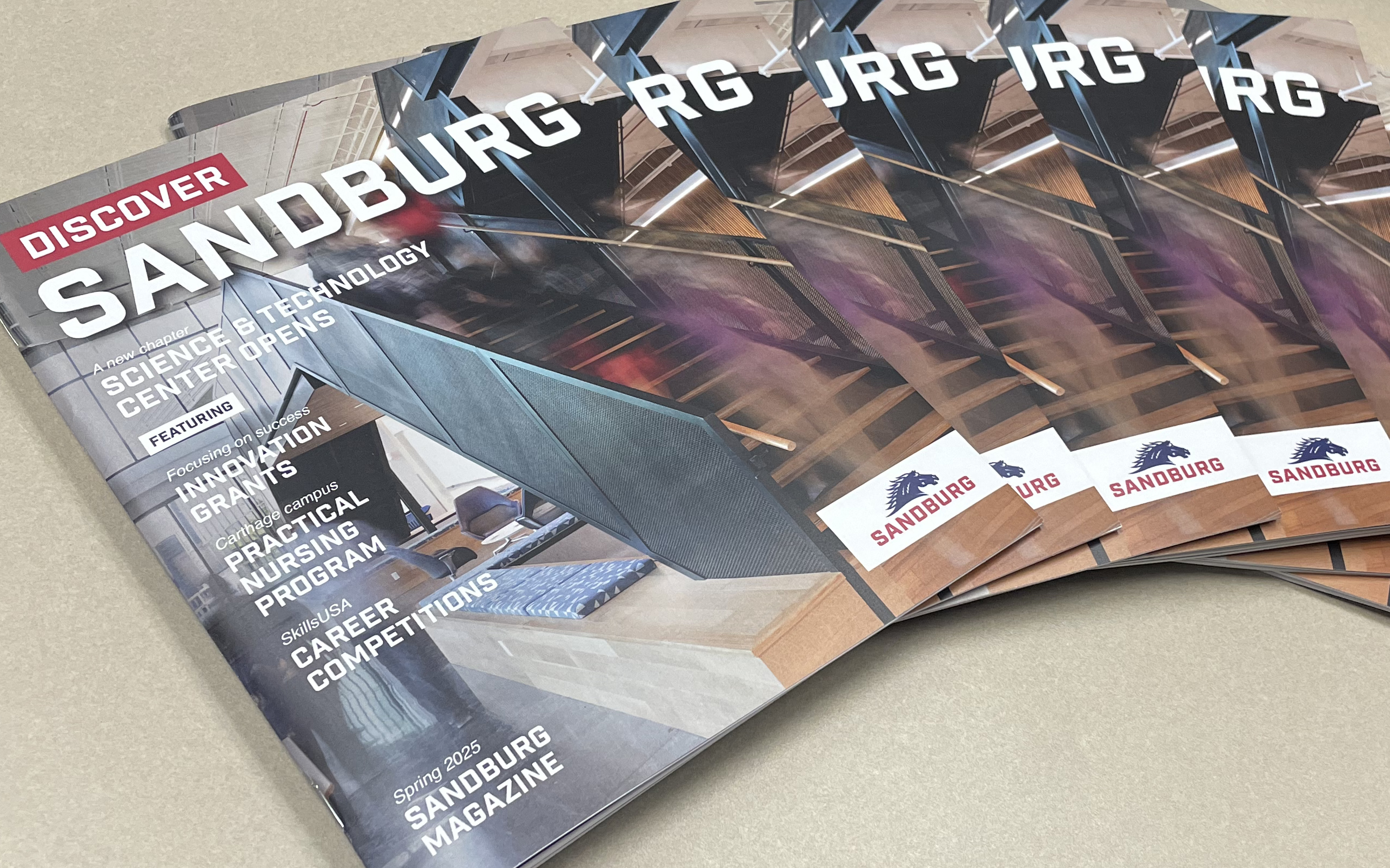 Sandburg magazines on table