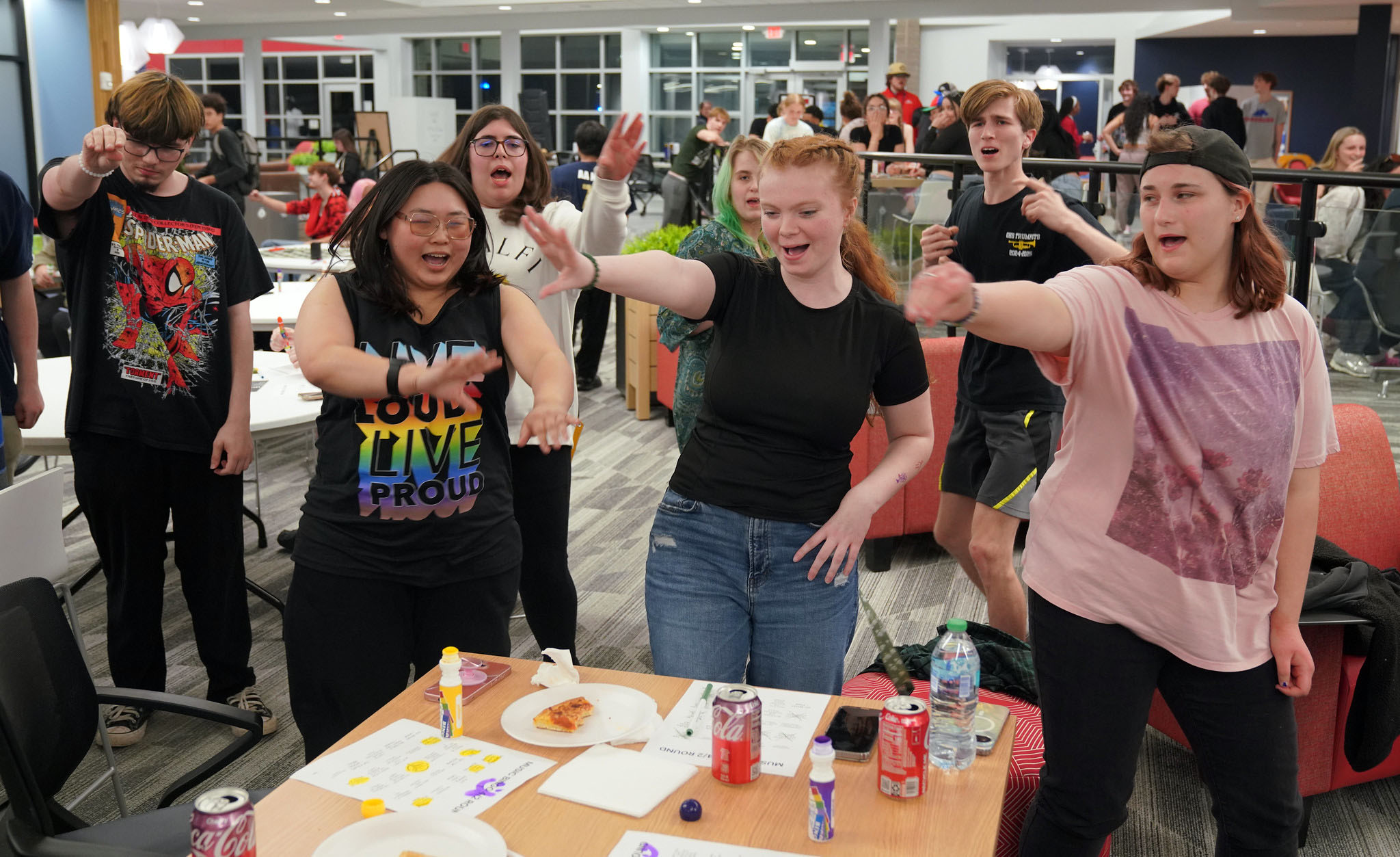 Students dancing at lock-in