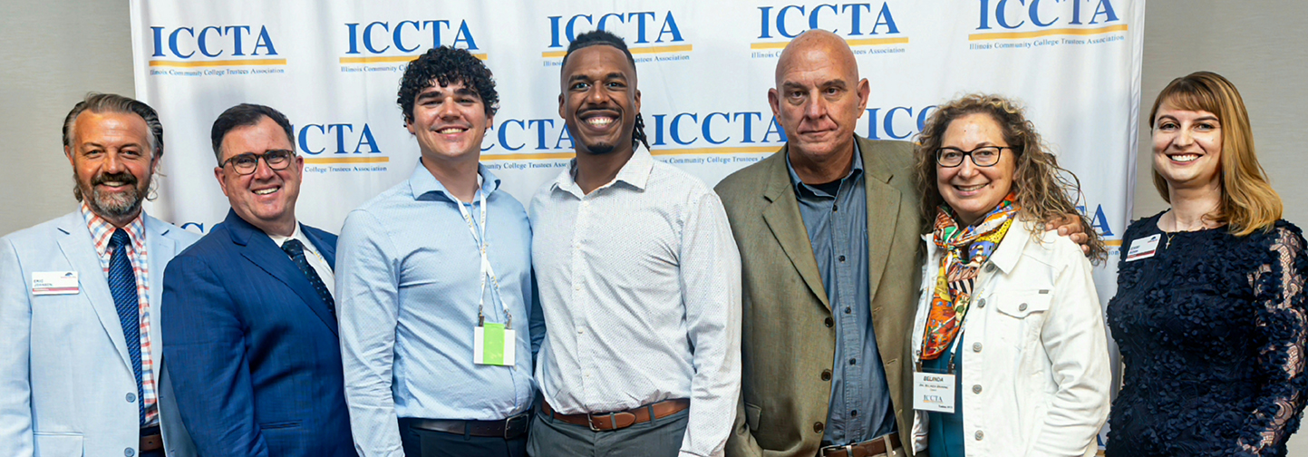 group of people posing for photo at the ICCTA awards banquet.