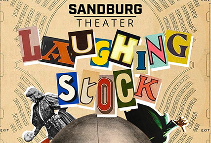 Laughing stock words in different fonts.