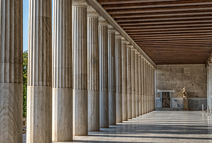 A row of roman columns.