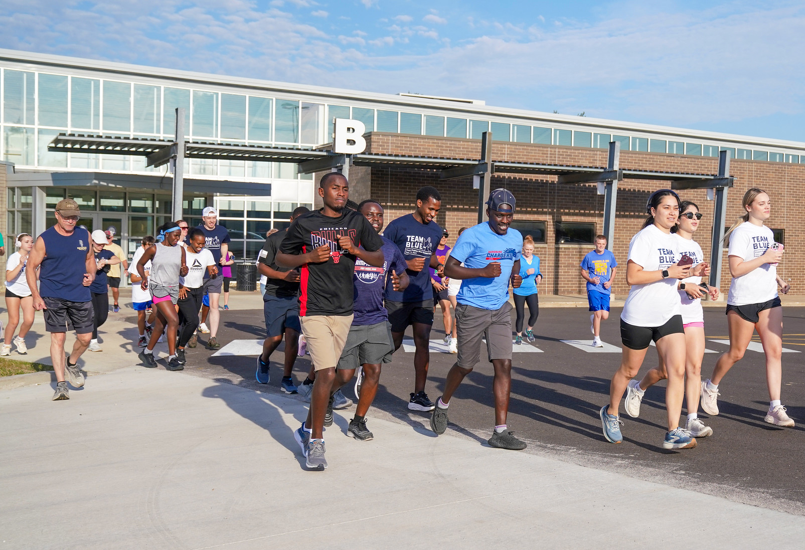 Runners in the Coach Rodney Blue Charitable Run