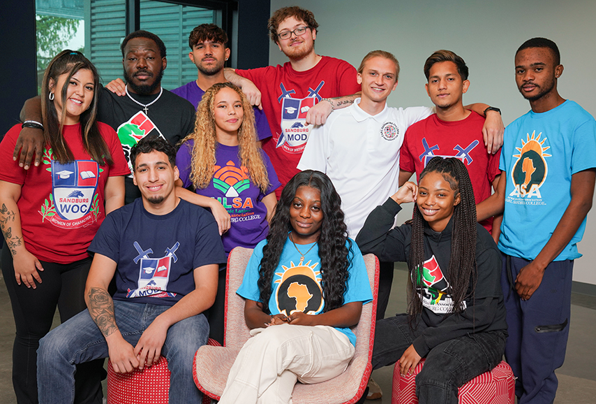 a group of MOD students at Sandburg